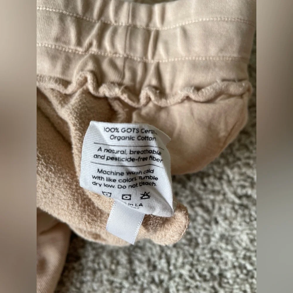 Mate The Label 100% Organic Cotton Terry Lounge Shorts Beige Tan Size XL - Picture 5 of 6